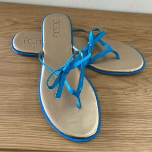 BCBG Paris Blue Thong with Bows - NWOT